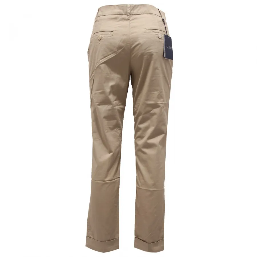 4050Z pantalone donna ARMANI JEANS beige trouser cotton woman