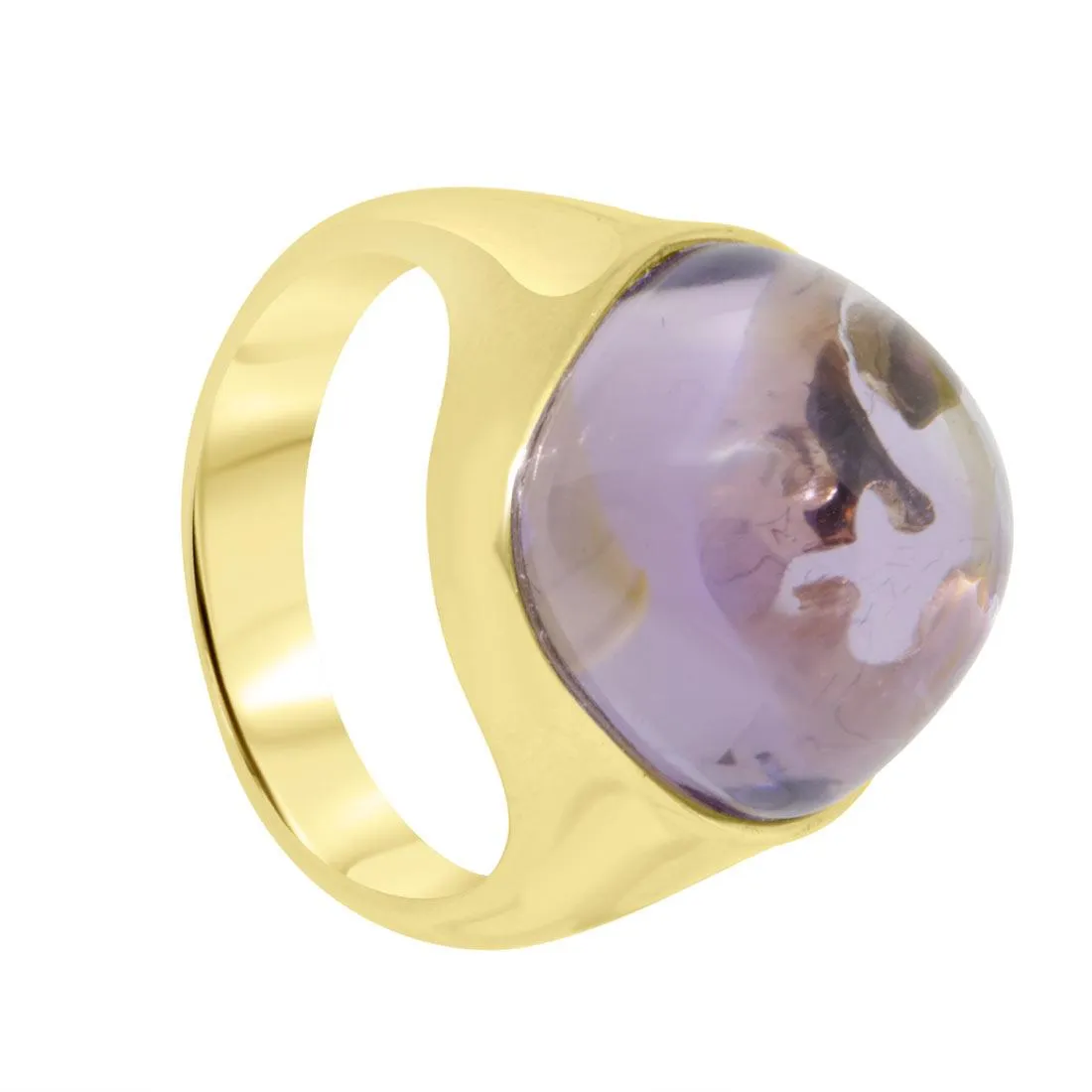 ANELLO IN ORO GIALLO CON AMETISTA MIS 15